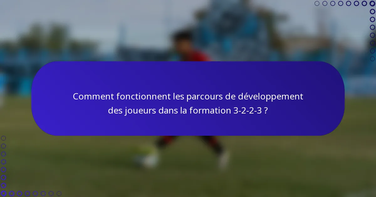 Comment fonctionnent les parcours de développement des joueurs dans la formation 3-2-2-3 ?