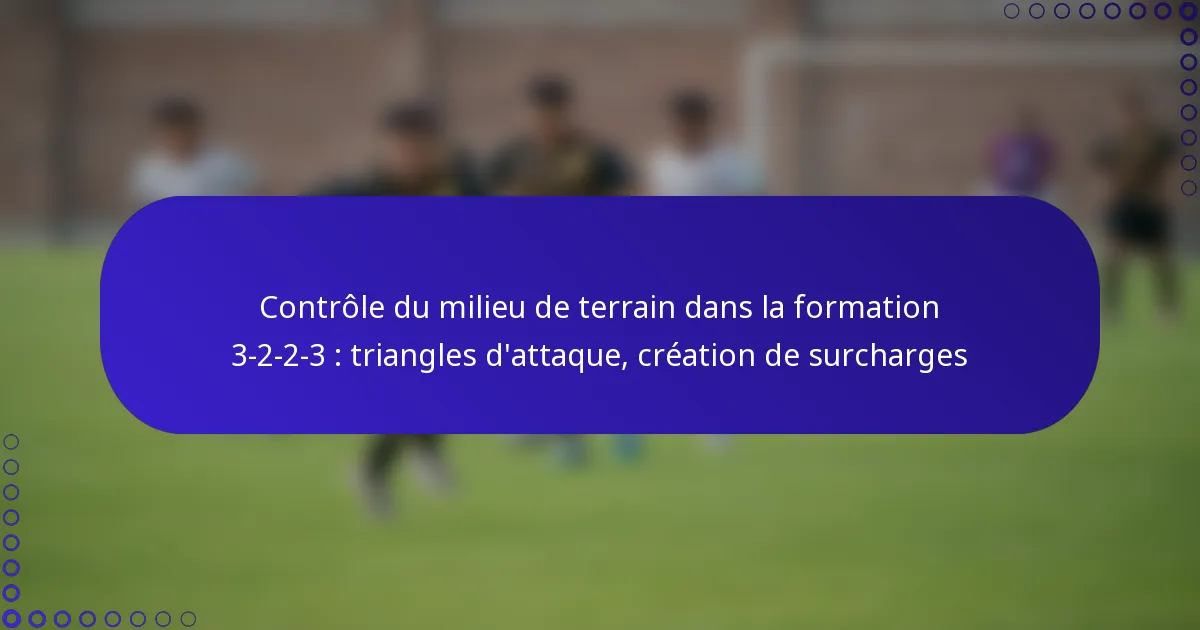 Contrôle du milieu de terrain dans la formation 3-2-2-3 : triangles d’attaque, création de surcharges