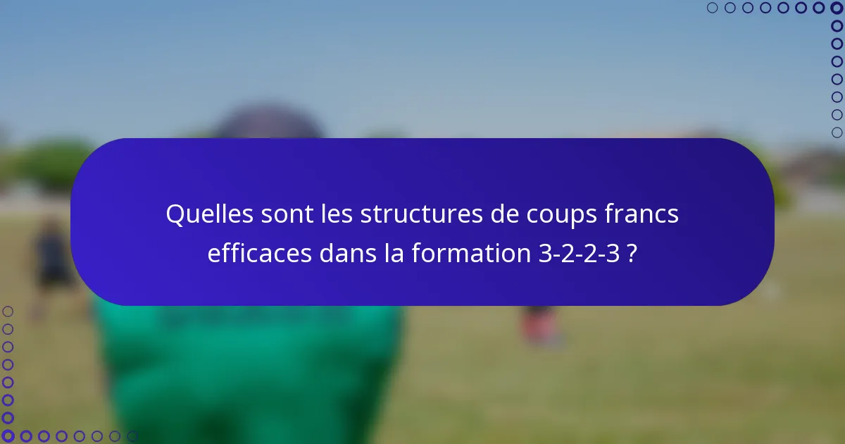 Quelles sont les structures de coups francs efficaces dans la formation 3-2-2-3 ?